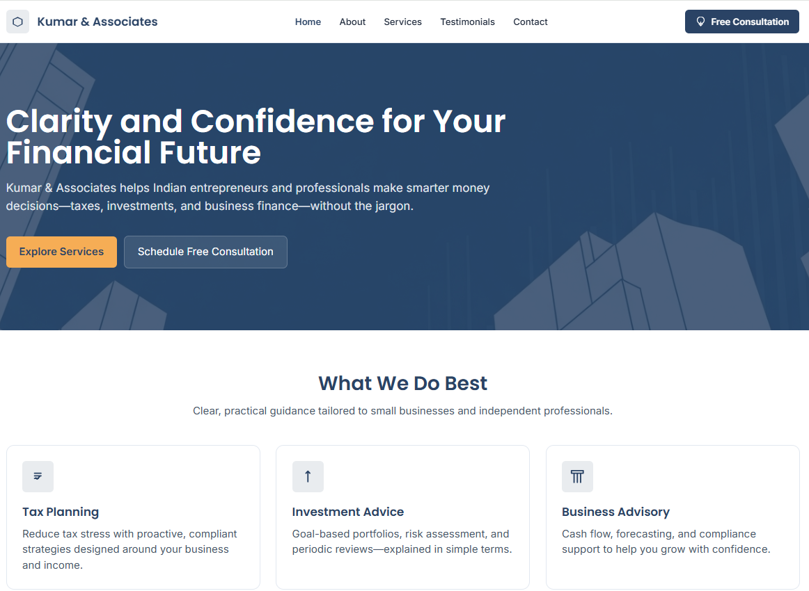 Kumar & Associates Website